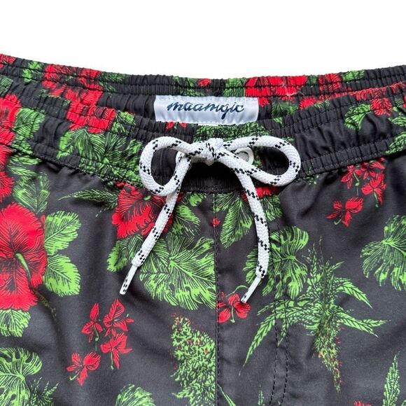 🔃Maamgic Men’s Red Hibiscus Flower Board Shorts Swim Trunks - Picture 4 of 10
